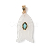 Natural Quartz Crystal & Synthetic Turquoise Carved Pendants G-Z084-01G-01-1