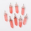 Cherry Quartz Glass Pointed Pendants G-F295-03E-3