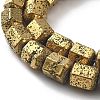 Electroplated Natural Lava Rock Beads Strands G-A251-A01-01H-3