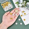 48Pcs 2 Colors 3D Brass Bead Caps KK-FH0002-42-4