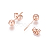 Ion Plating(IP) 304 Stainless Steel Stud Earrings EJEW-L215-57C-RG-2