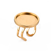 201 Stainless Steel Cuff Ring Findings LS-STAS-S080-040F-G-1