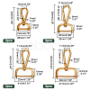 PandaHall Elite 8Pcs 4 Styles Tibetan Style Zinc Alloy Swivel Lobster Claw Clasps FIND-PH0008-63AG-2