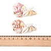 Natural Shell & Shell Pearl & PVC & Iron Alligator Hair Clips PHAR-TA000005-4