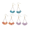 Natural Carnelian & Amethyst & Apatite Arch Dangle Earrings EJEW-TA00742-2