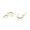 Clear Cubic Zirconia Rectangle Hoop Earrings EJEW-C048-05G-3