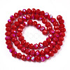 Electroplate Opaque Solid Color Glass Beads Strands X-EGLA-A034-P3mm-L21-3