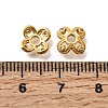 Brass Micro Pave Clear Cubic Zirconia Bead Caps KK-G600-20G-3