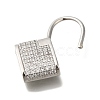 Rack Plating Brass Micro Pave Clear Cubic Zirconia Clasps KK-H512-02P-2