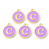 Golden Plated Alloy Enamel Charms X-ENAM-S118-10C-2