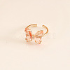 Butterfly Brass Glass Cuff Rings WGB6B8C-06-1