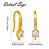 10 Pairs Brass Micro Pave Clear Cubic Zirconia Earring Hooks ZIRC-SZ0005-20-2