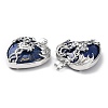 Natural Lapis Lazuli Heart Pendant Rhinestone Settings G-K339-01P-02-3