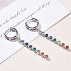 Brass Pave Cubic Zirconia Hoop Dangle Earrings KK-CBAD9DF-02P-B-1