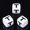 Acrylic Horizontal Hole Letter Beads X-PL37C9129-T-1