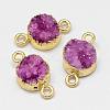 Electroplated Natural & Dyed Druzy Agate Links connectors G-N0168-014B-2