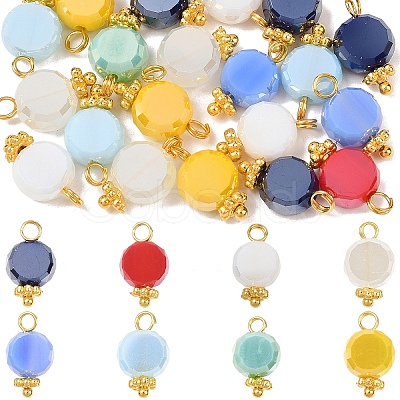 20Pcs Glass Pendants PALLOY-YW00121-1