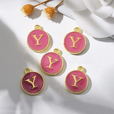 Golden Plated Alloy Enamel Charms ENAM-S118-08Y-1