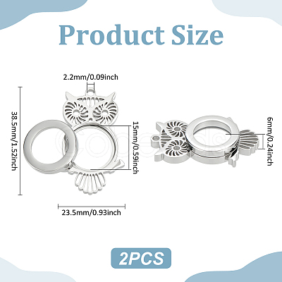 2Pcs 304 Stainless Stee Locket Pendants STAS-UN0061-52-1