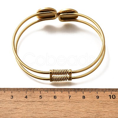 201 Stainless Steel Bangles for Women BJEW-R014-02G-1