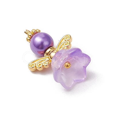 8Pcs 8 Colors Glass Pendants PALLOY-JF03575-01-1