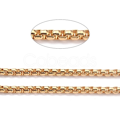 Eco-friendly Spray Painted Handmade Brass Box Chains KK-J276-17-P23-1