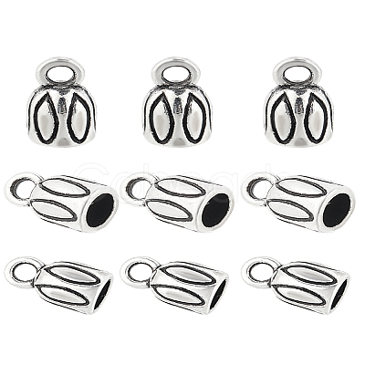90Pcs Tibetan Style Alloy Cord End TIBE-LP0001-03-1