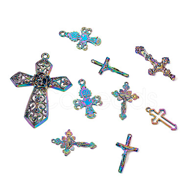 12Pcs 6 Styles Plated Alloy Pendants FIND-TA0001-44-1