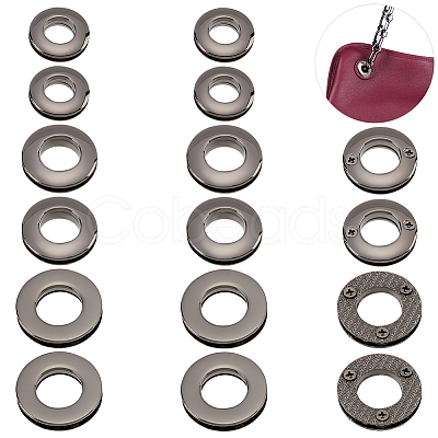 18Pcs 3 Style Alloy Grommet Eyelet Findings FIND-WR0006-18B-1