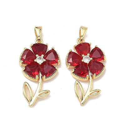 Brass Micro Pave Cubic Zirconia Pendants KK-H265-08B-G-1