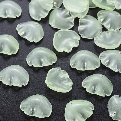 Transparent Baking Paint Imitation Jade Glass Pendants DGLA-Q025-001D-1