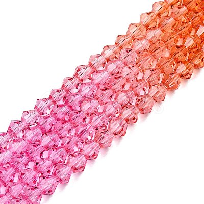 Gradient Color Baking Paint Glass Bead Strands X-DGLA-A039-T2mm-A04-1