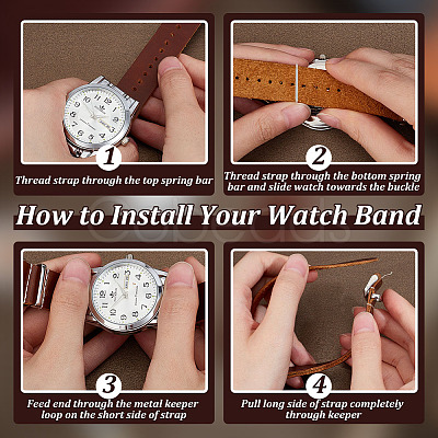Plain Leather Watch Bands DIY-WH0021-77P-1