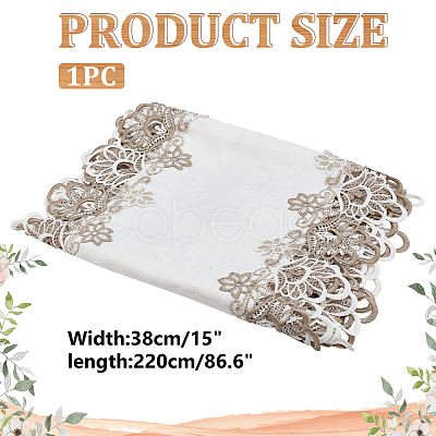 Polyester Embroidery Flower  Lace Ribbon OCOR-WH0082-328-1
