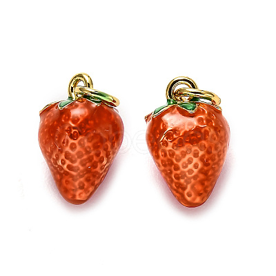 Brass Enamel Charms X1-KK-B028-13G-01-1