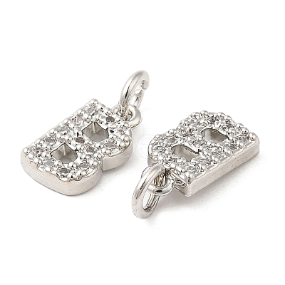Brass Micro Pave Grade AAA Cubic Zirconia Charms LS-ZIRC-P067-11P-B-NR-1