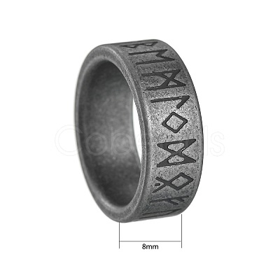 Viking Rune 304 Stainless Steel Finger Rings for Men WGDF4AB-45-1