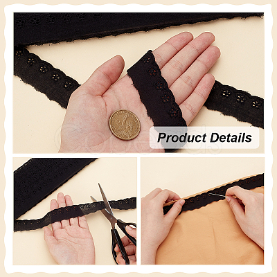 15 Yards Cotton Embroidery Flower Lace Trim DIY-WH0542-34A-1