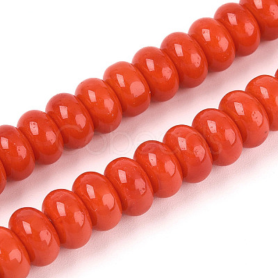 Opaque Solid Color Glass Beads Strands GLAA-ZX008-8mm-18M-1