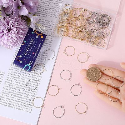 200Pcs 2 Style 316 Surgical Stainless Steel Wine Glass Charms Rings STAS-SC0007-20-1