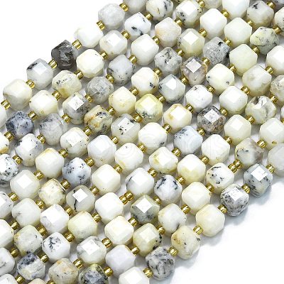 Natural White African Opal Beads Strands G-K389-A35-01-1