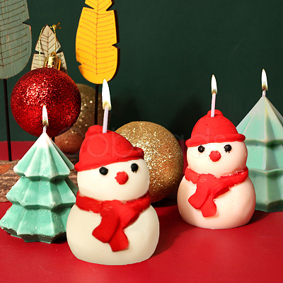 SUPERFINDINGS 2Pcs 2 Style Christmas Candle Silicone Statue Molds CAND-FH0001-03-1