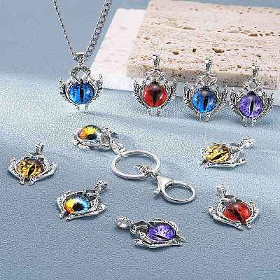 10Pcs 4 Colors Glass Pendants FIND-SZ0002-99-1