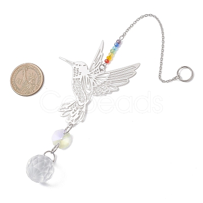 Glass Teardrop Hanging Suncatchers HJEW-JM04654-01-1