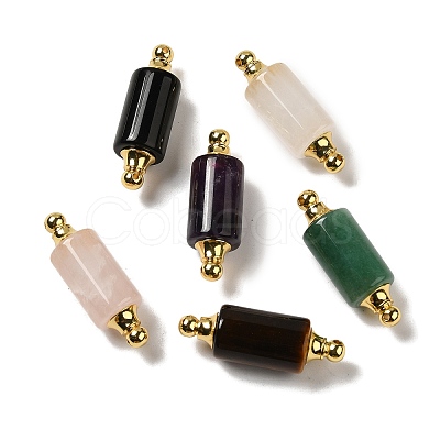 Natural Mixed Stone Connector Charms G-Z039-01G-1