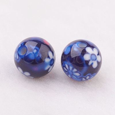 Spray Painted Resin Beads GLAA-F049-A10-1