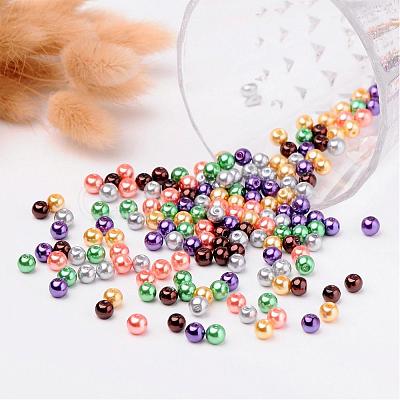 Halloween Mix Pearlized Glass Pearl Beads HY-X006-6mm-07-1