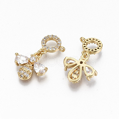 Brass Micro Pave Cubic Zirconia Pendants X-KK-S359-009-RS-1