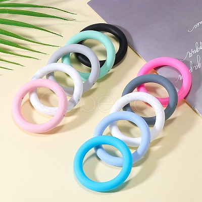 9Pcs Ring Food Grade Eco-Friendly Silicone Focal Beads JX895B-1