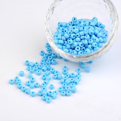 6/0 Opaque Colours Round Glass Seed Beads X-SEED-A010-4mm-43-1